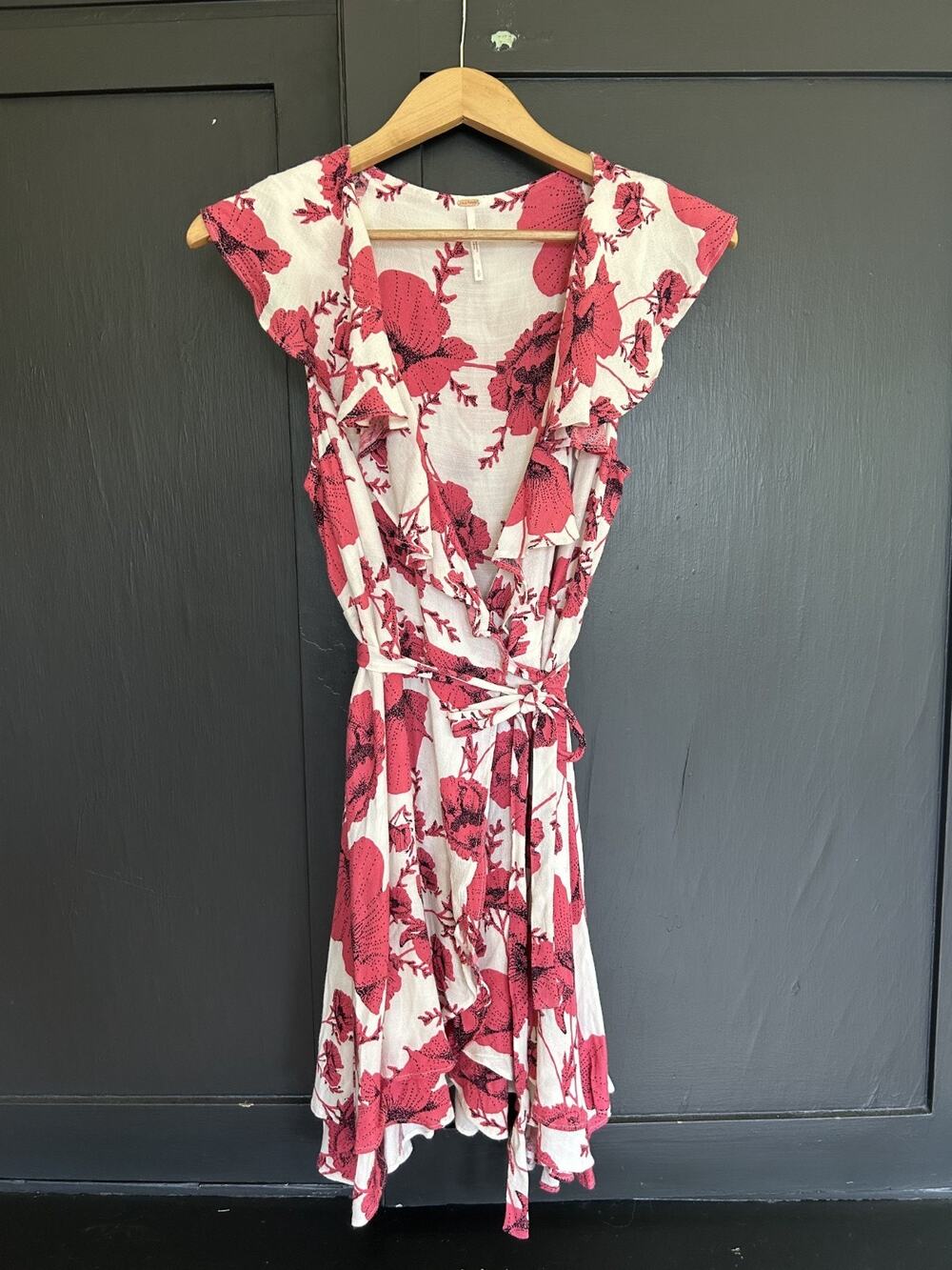 Free People French Quarter Floral Wrap Mini Dress Small